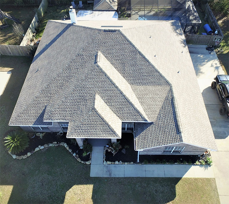 Grey shingle roof replacement in Alabama