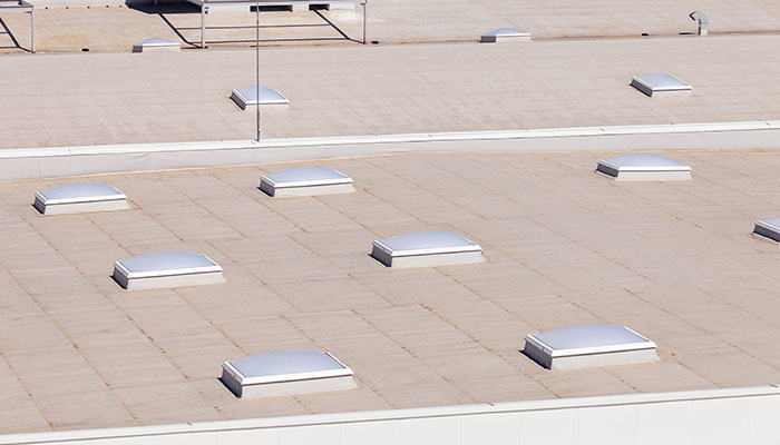 TPO flat roof on commercial building in Alabama